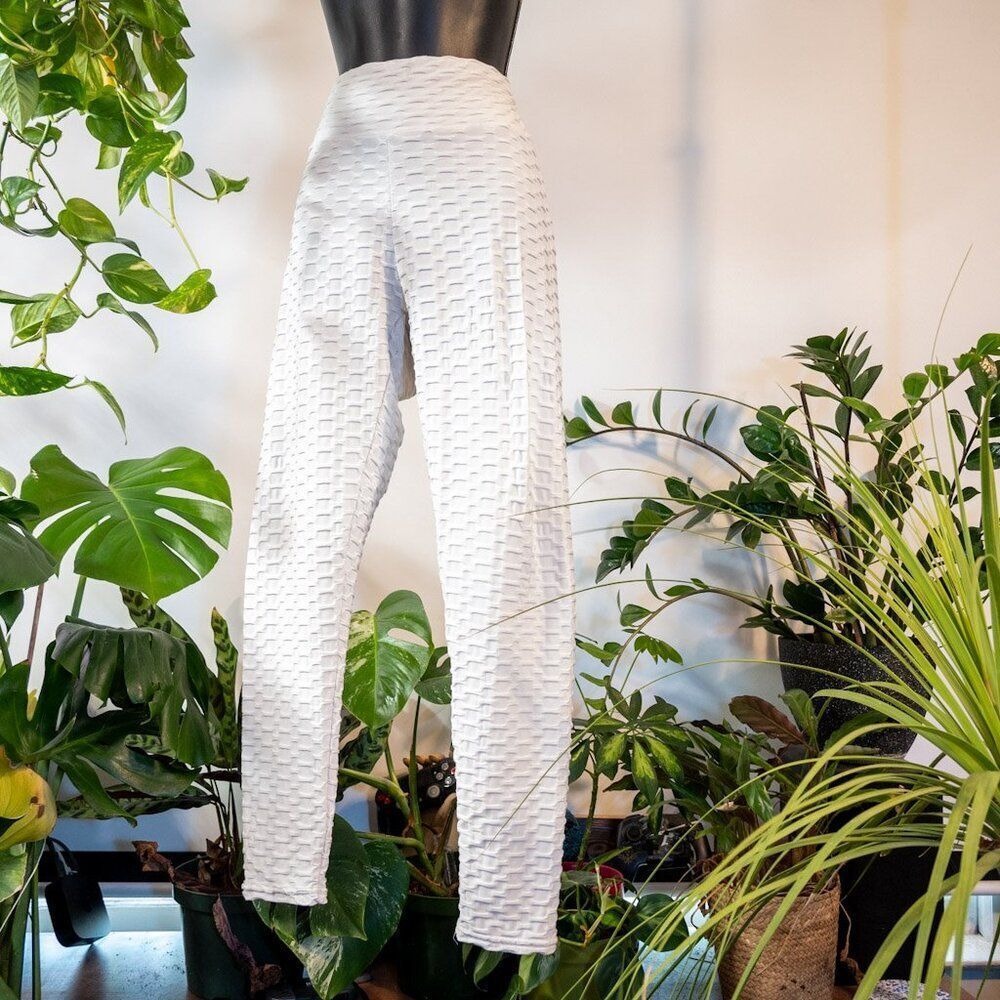 Unbranded High-Waisted Honeycomb Textured Yoga Leggings